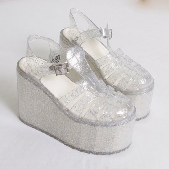 UNIF Shoes New Unif Hella Jellys Platform Sandal Shoes Clear